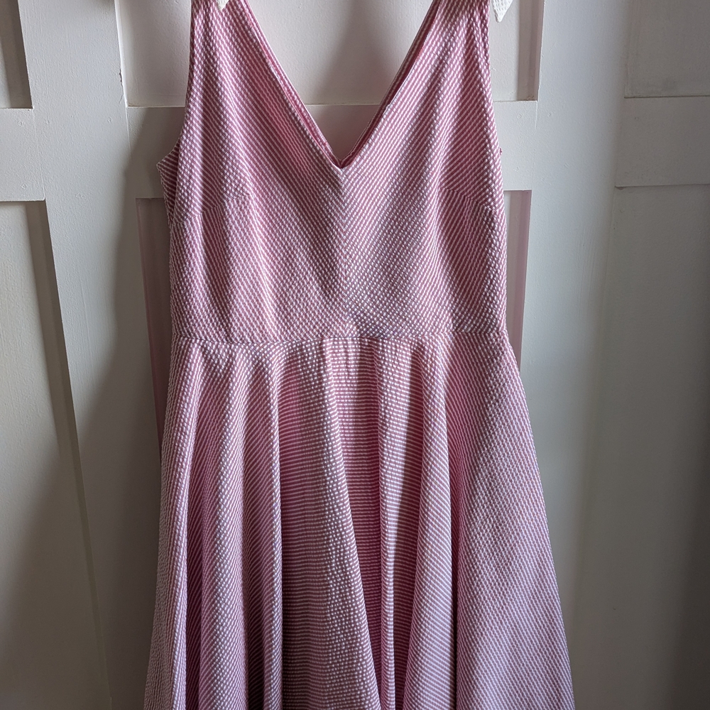 Pink Striped Sleeveless Dress from Anthropologie